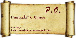 Pastyák Ormos névjegykártya
